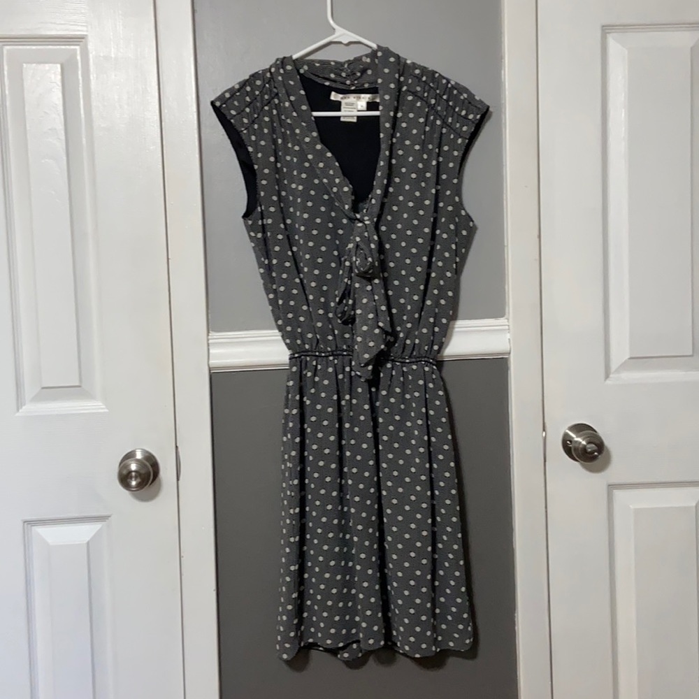 Grey polka dotted dress